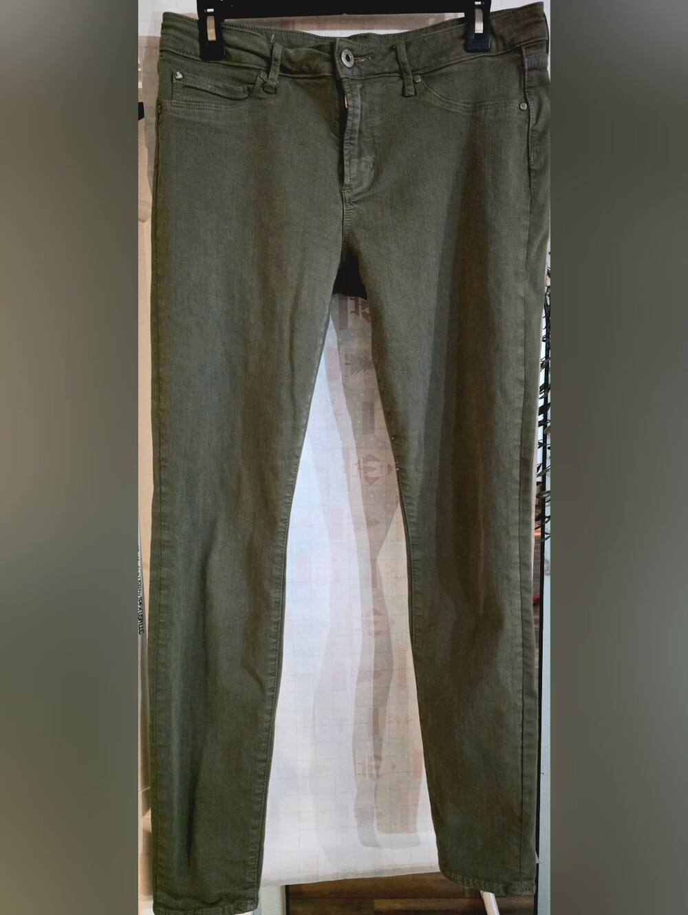 Articles Of Society Olive Green Slim Jeans
